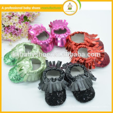 2015 heiße Verkauf fancy Pailletten paillettes obere materielle Art und Weise neugeborene Babymokassins Schuhe